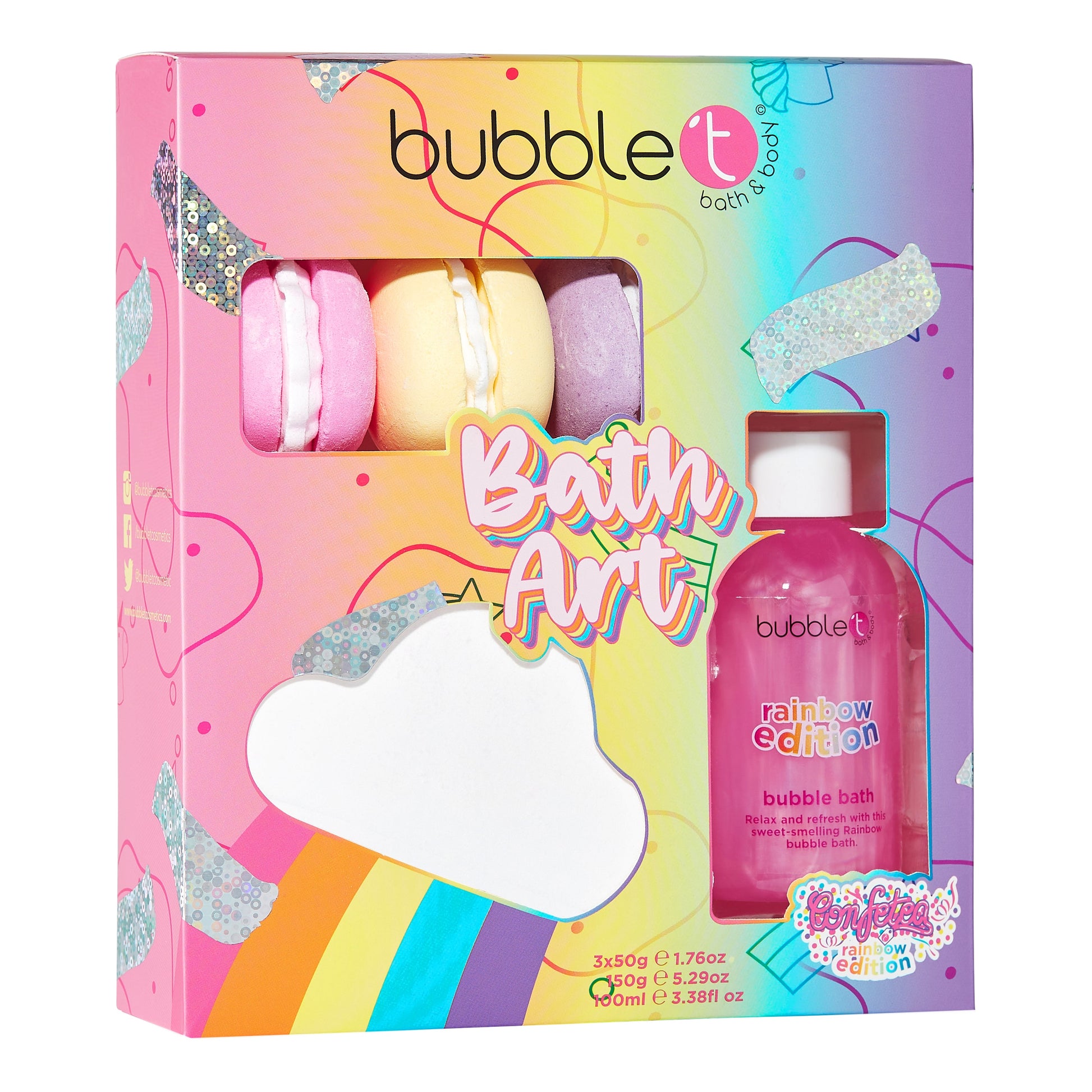 Bubble T Rainbow Cloud, Bath Bomb Fizzers and Bubble Bath Gift Set - ScentiMelti Home Fragrance, Beauty & Gifts UK