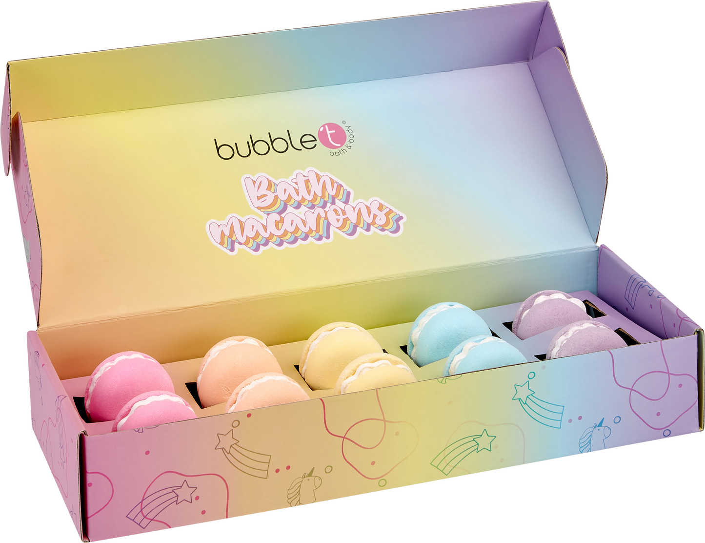 Bubble T Rainbow Tea Mini Macaron Bath Bomb Fizzer Gift Set (10 x 50g) - ScentiMelti Home Fragrance, Beauty & Gifts UK