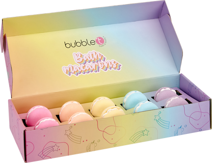 Bubble T Rainbow Tea Mini Macaron Bath Bomb Fizzer Gift Set (10 x 50g) - ScentiMelti Home Fragrance, Beauty & Gifts UK