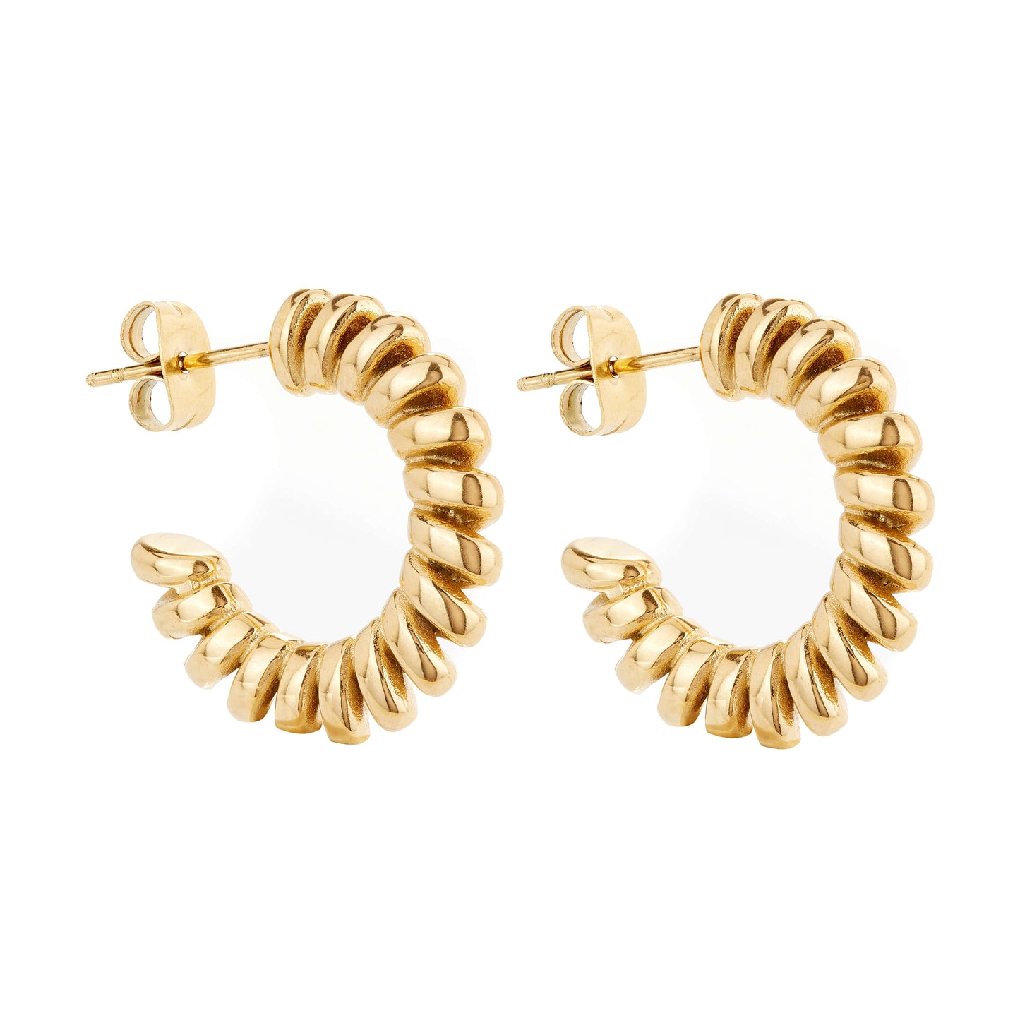 Spiral Gold Hoops - ScentiMelti Home Fragrance, Beauty & Gifts UK