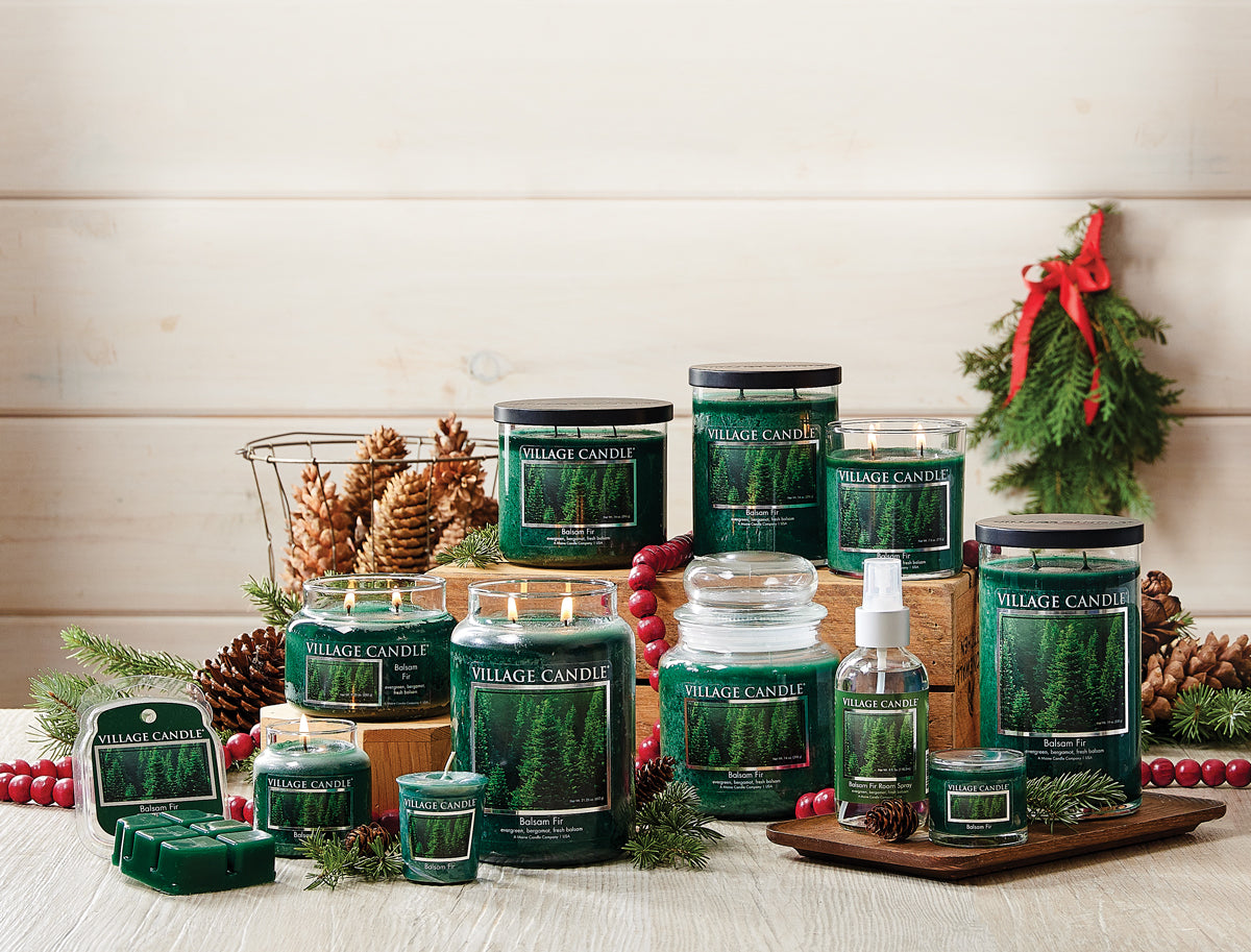 Village Candle -Balsam Fir - Mini Glass Votive - ScentiMelti Home Fragrance, Beauty & Gifts UK