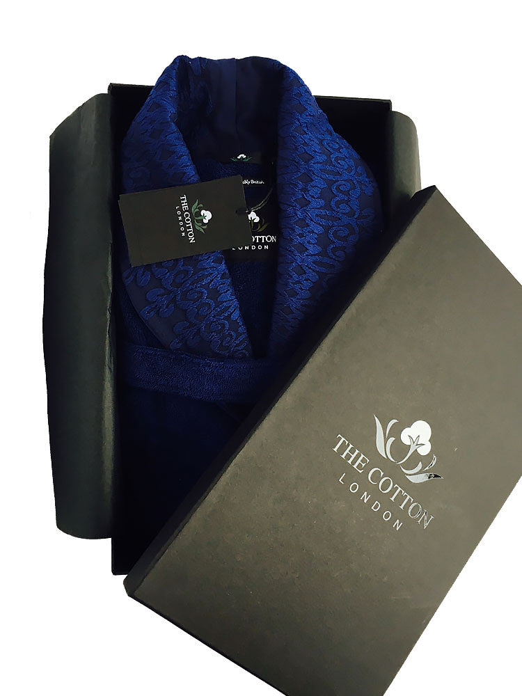 The Cotton Signature Bathrobe - Blue - ScentiMelti Home Fragrance, Beauty & Gifts UK