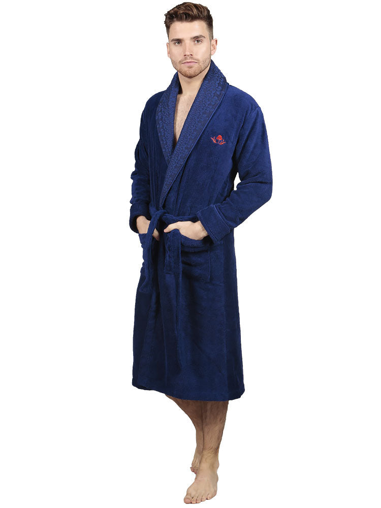 The Cotton Signature Bathrobe - Blue - ScentiMelti Home Fragrance, Beauty & Gifts UK