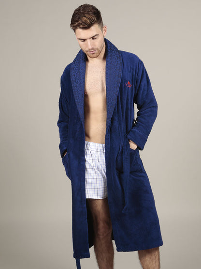 The Cotton Signature Bathrobe - Blue - ScentiMelti Home Fragrance, Beauty & Gifts UK