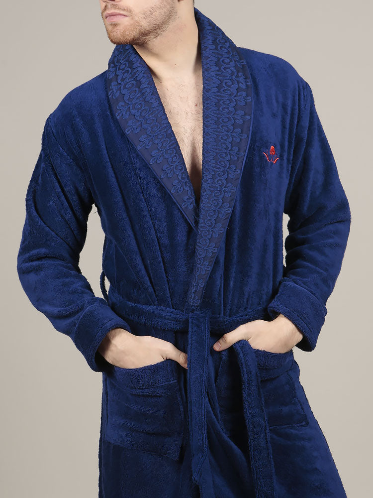 The Cotton Signature Bathrobe - Blue - ScentiMelti Home Fragrance, Beauty & Gifts UK