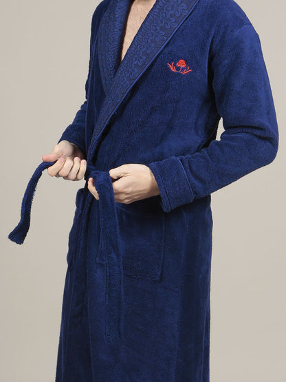 The Cotton Signature Bathrobe - Blue - ScentiMelti Home Fragrance, Beauty & Gifts UK