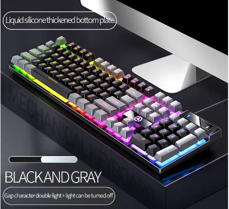 LED hybrid Backlit Keyboard 104key Water Resistant Black/ White/ Blue/ Pink/ Purple / Mixed colours - ScentiMelti Home Fragrance, Beauty & Gifts UK