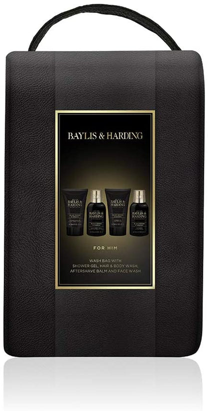 Baylis & Harding Men's Black Pepper & Ginseng Wash Bag - ScentiMelti Home Fragrance, Beauty & Gifts UK