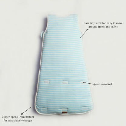 Light Blue Stripes Baby Sleeping Bag Cotton Passion UK ScentiMelti Wax Melts