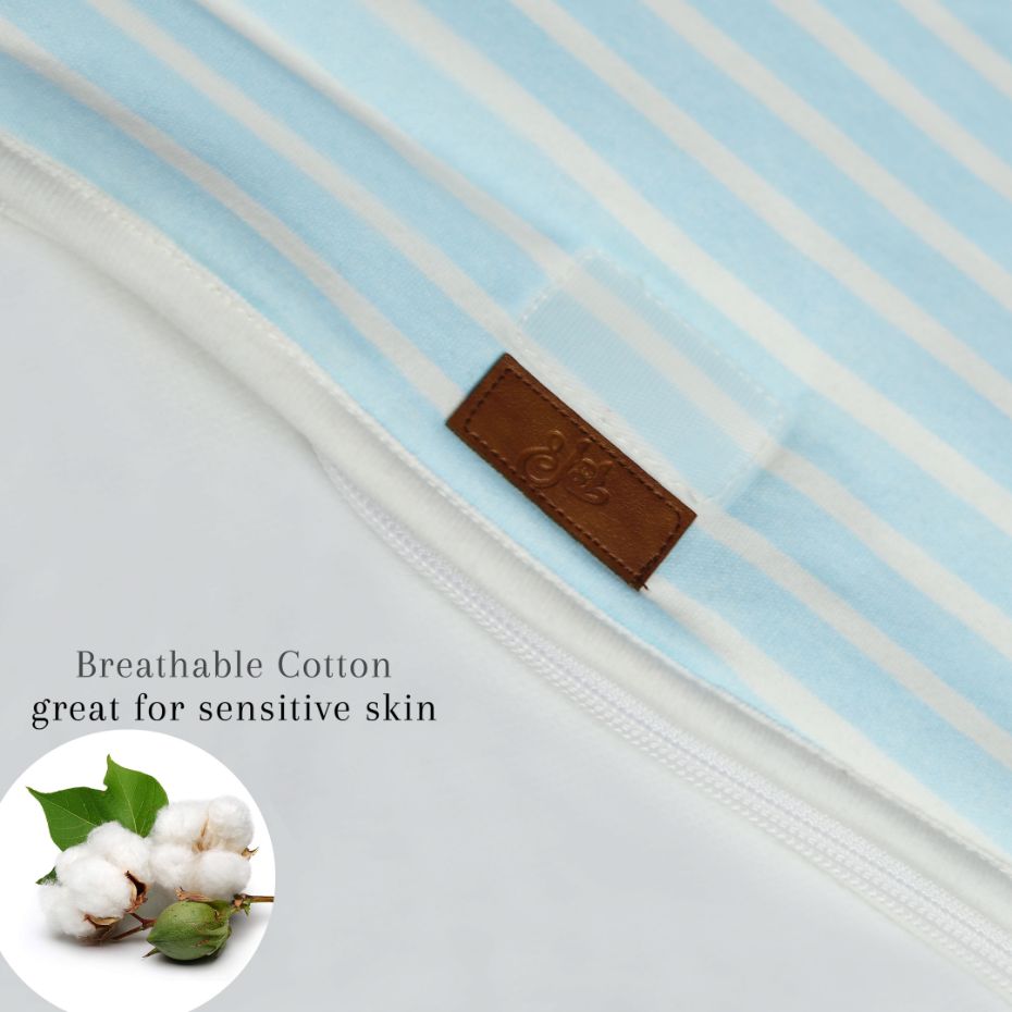 Light Blue Stripes Baby Sleeping Bag Cotton Passion UK ScentiMelti Wax Melts