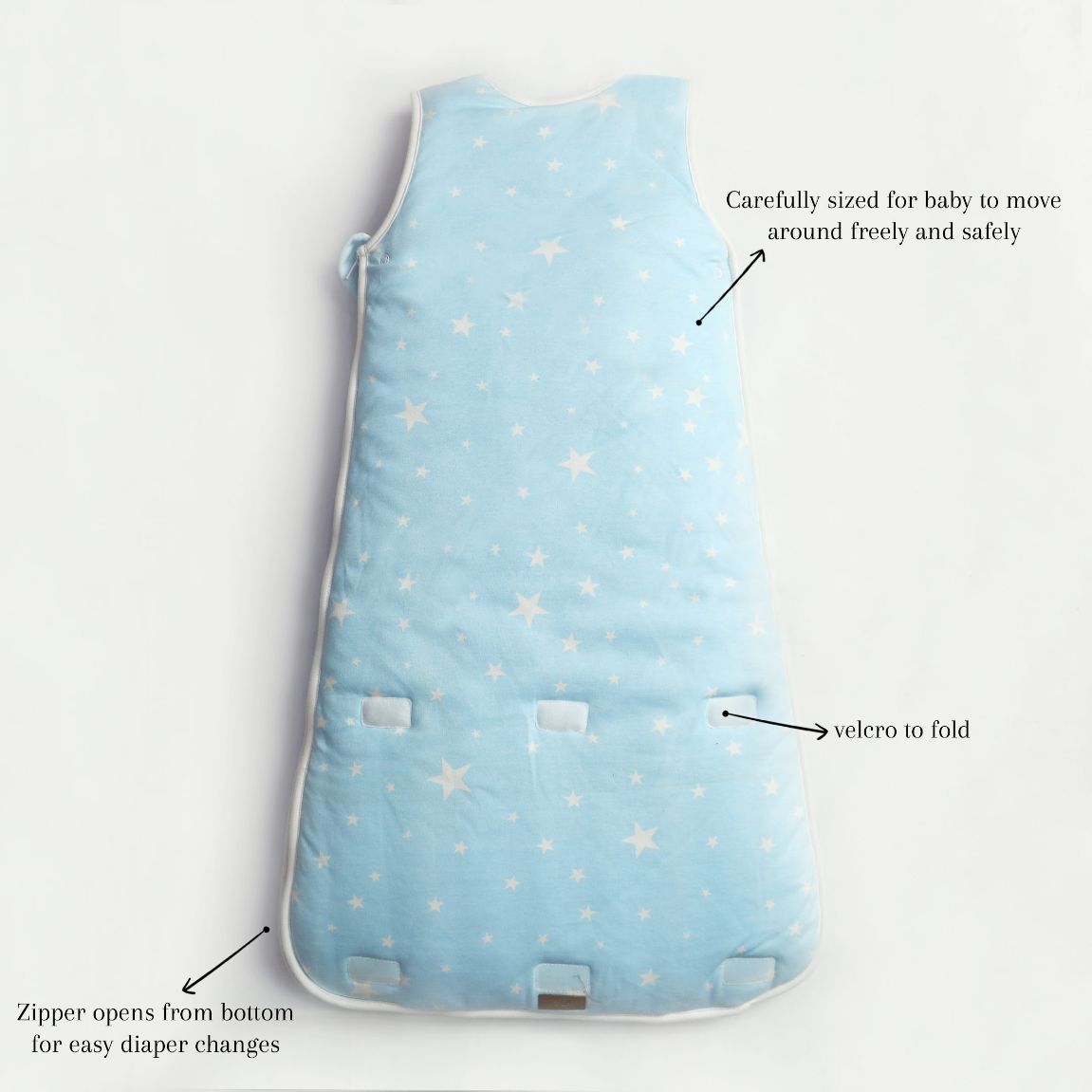 Light Blue Stars Baby Sleeping Bag Cotton Passion UK ScentiMelti Wax Melts