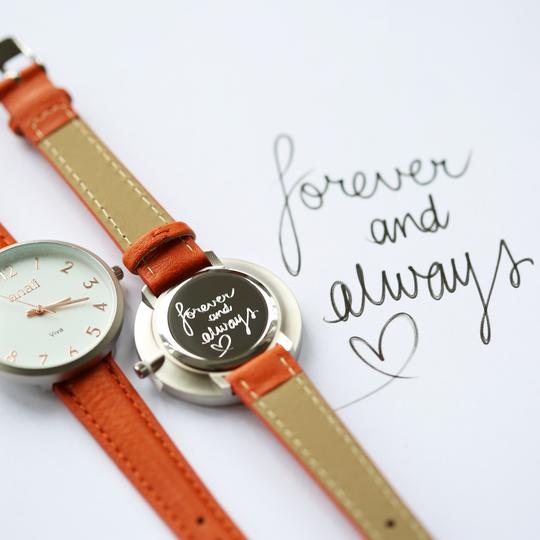 Blush Red handwriting Engraved Ladies Watch - ScentiMelti Home Fragrance, Beauty & Gifts UK