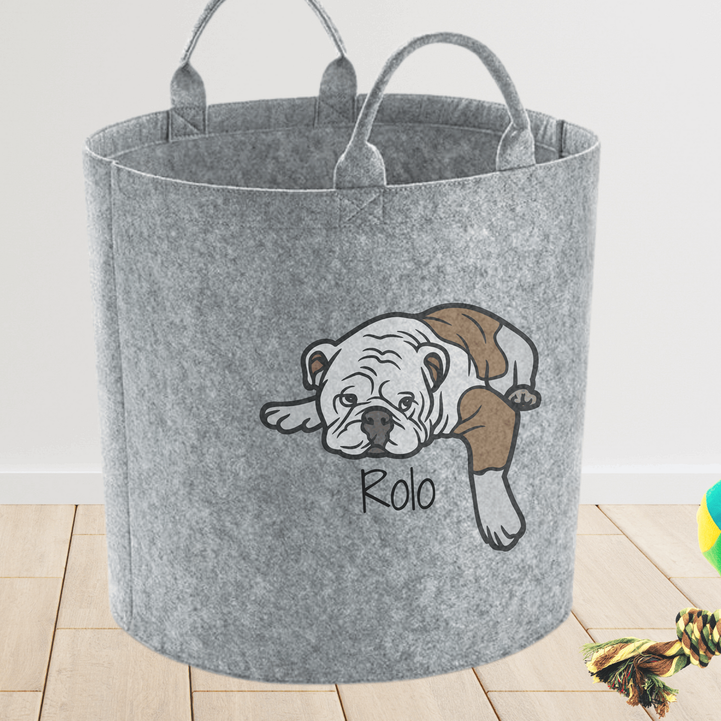 Bulldog dog toy storage bag personalised Sweetlea Gifts Ltd ScentiMelti Wax Melts