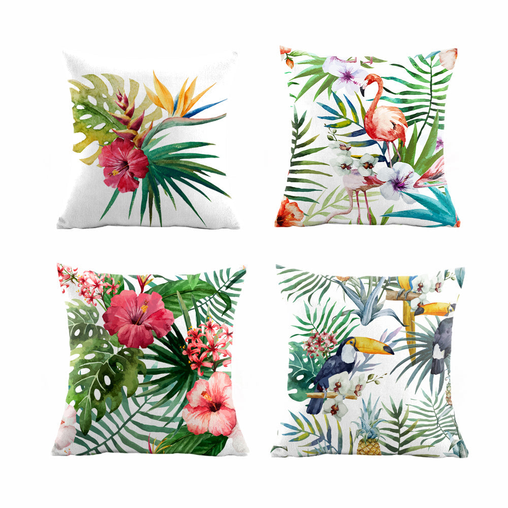 Water Resistant Stain Resistant Outdoor Floral Pattern Cushion Covers for Home Garden Outdoor 45x45cm - Set of 1 - ScentiMelti Home Fragrance, Beauty & Gifts UK