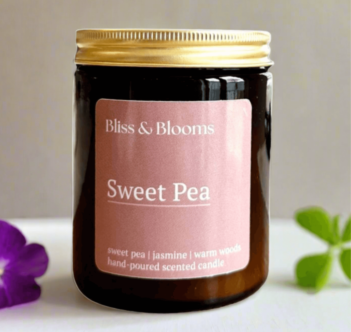 Sweet Pea Scented Candle 155g Bliss & Blooms ScentiMelti Wax Melts