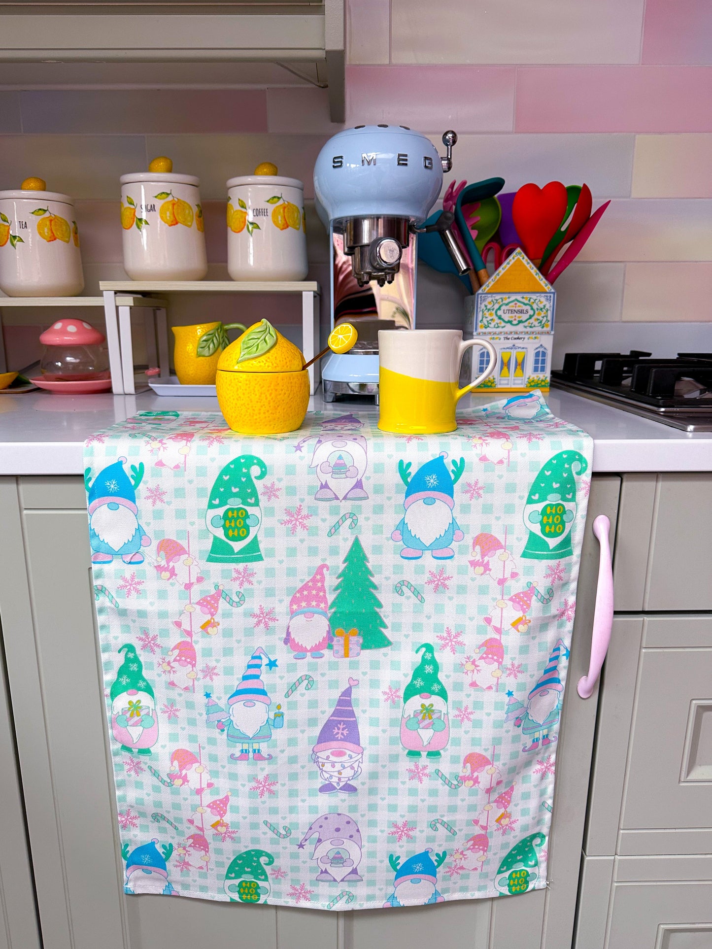 Gonk Christmas pastel tea towel | kitchen towel Sorbet Dreams ScentiMelti Wax Melts