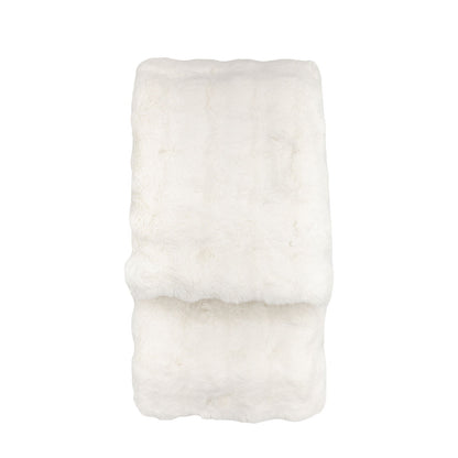 Marshmallow Marble Rabbit Faux Fur Throw - Cream