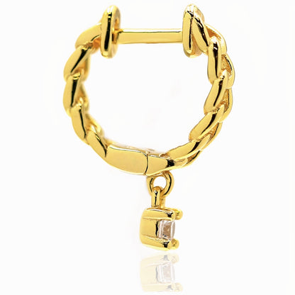 Lilly Link Chain Huggie Hoop Earrings 18K Gold on Sterling Silver Gemsa.co.uk ScentiMelti Wax Melts