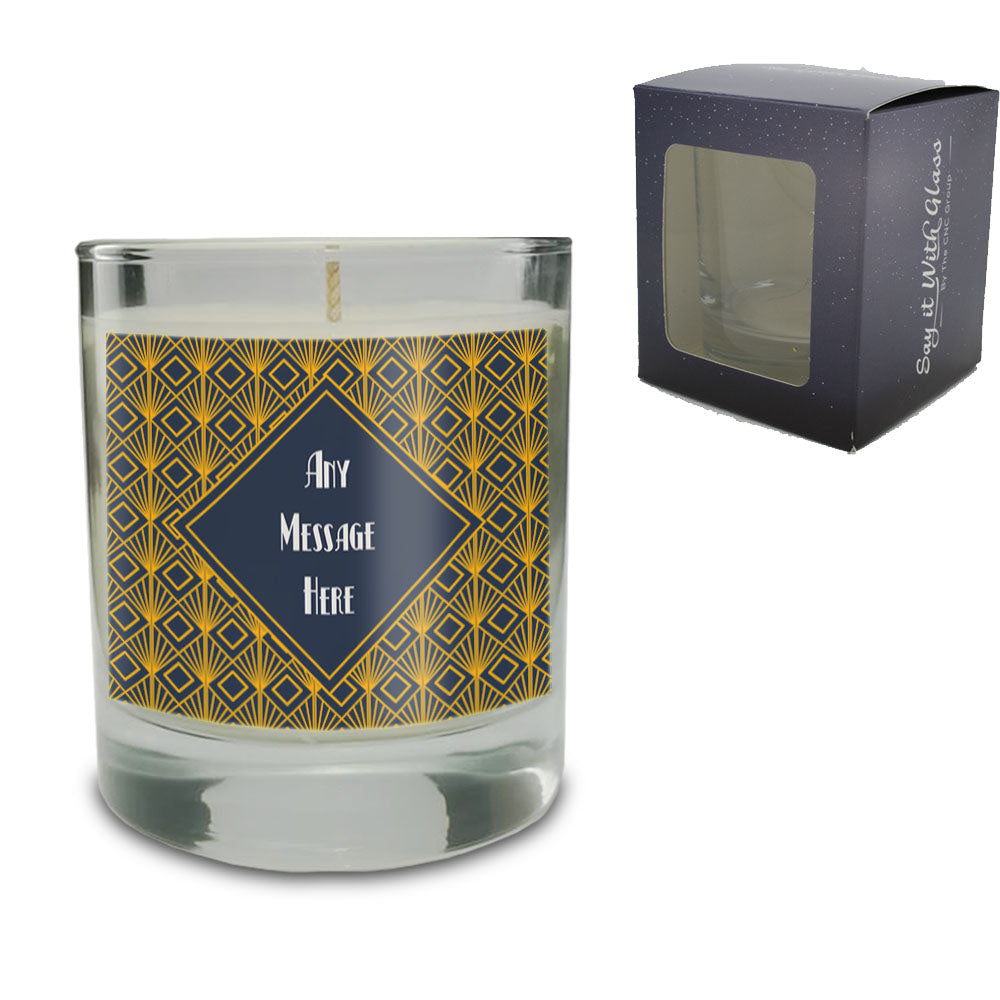 Vanilla Scented Candle with Art Deco Label - ScentiMelti Home Fragrance, Beauty & Gifts UK