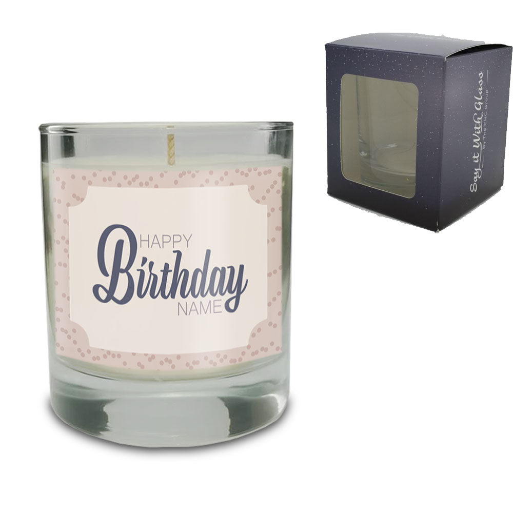 Vanilla Scented Candle with Happy Birthday Label - ScentiMelti Home Fragrance, Beauty & Gifts UK