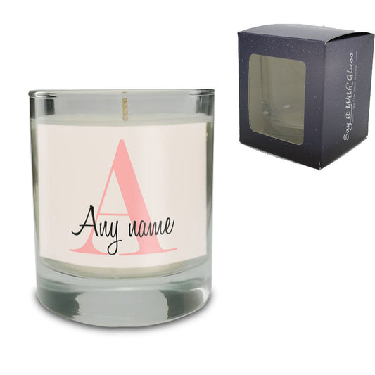 Vanilla Scented Candle with Initial and Name Label - ScentiMelti Home Fragrance, Beauty & Gifts UK