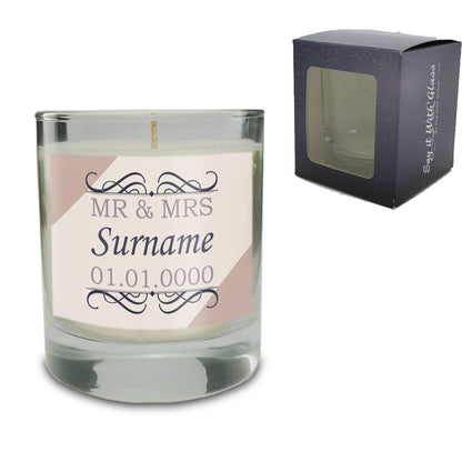 Vanilla Scented Candle with Mr and Mrs Label - ScentiMelti Home Fragrance, Beauty & Gifts UK