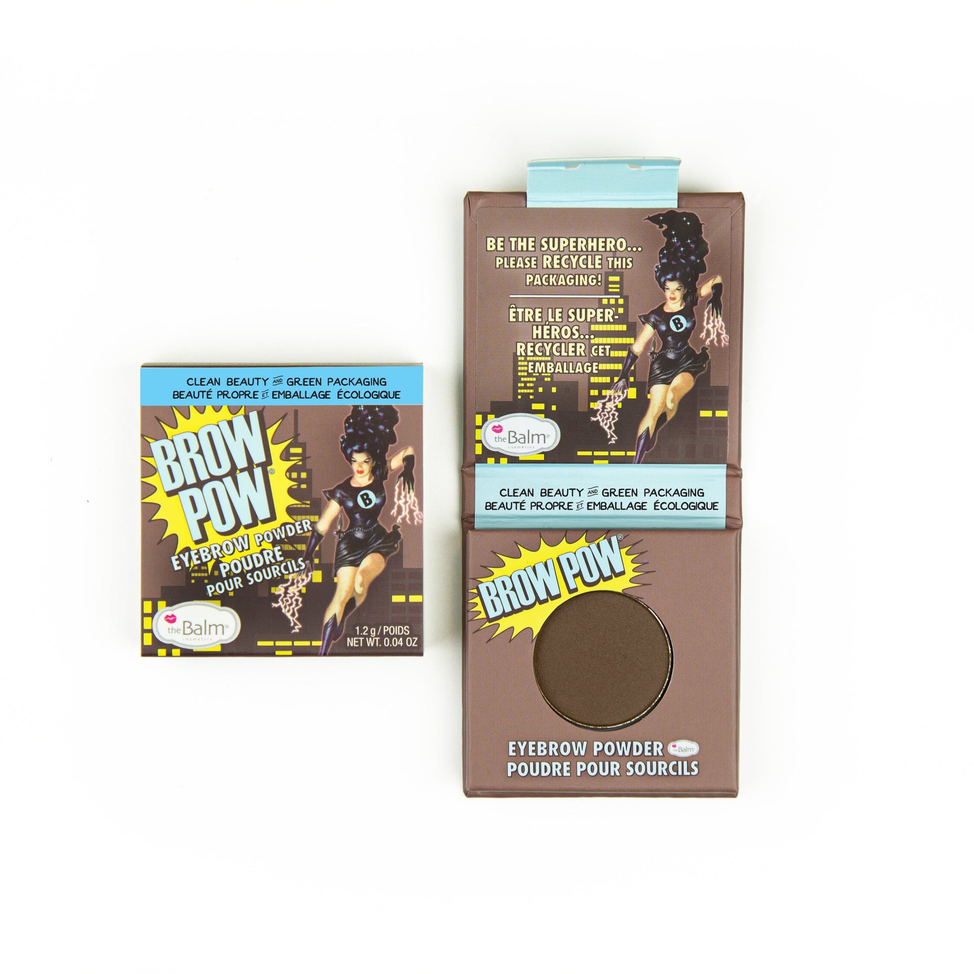 theBalm Clean and Green BROW POW® Eyebrow Powder Dark Brown 1.2g - ScentiMelti Home Fragrance, Beauty & Gifts UK