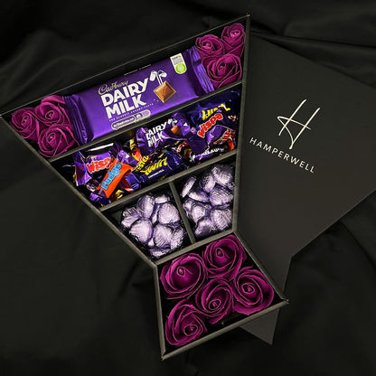 Cadbury Heroes Signature Chocolate Bouquet With Purple Roses - ScentiMelti  Cadbury Heroes Signature Chocolate Bouquet With Purple Roses