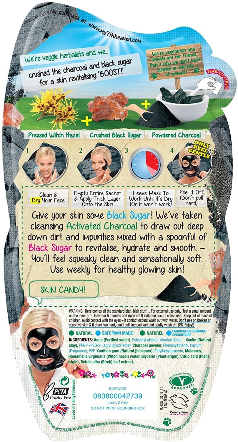 7th Heaven Charcoal and Black Sugar Easy Peel-Off Mask with Activated Charcoal and Pressed Witch Hazel for a Deep Pore Detox, Ideal for Oily, Combination and Problem Skin Beauty Goddess ScentiMelti Wax Melts