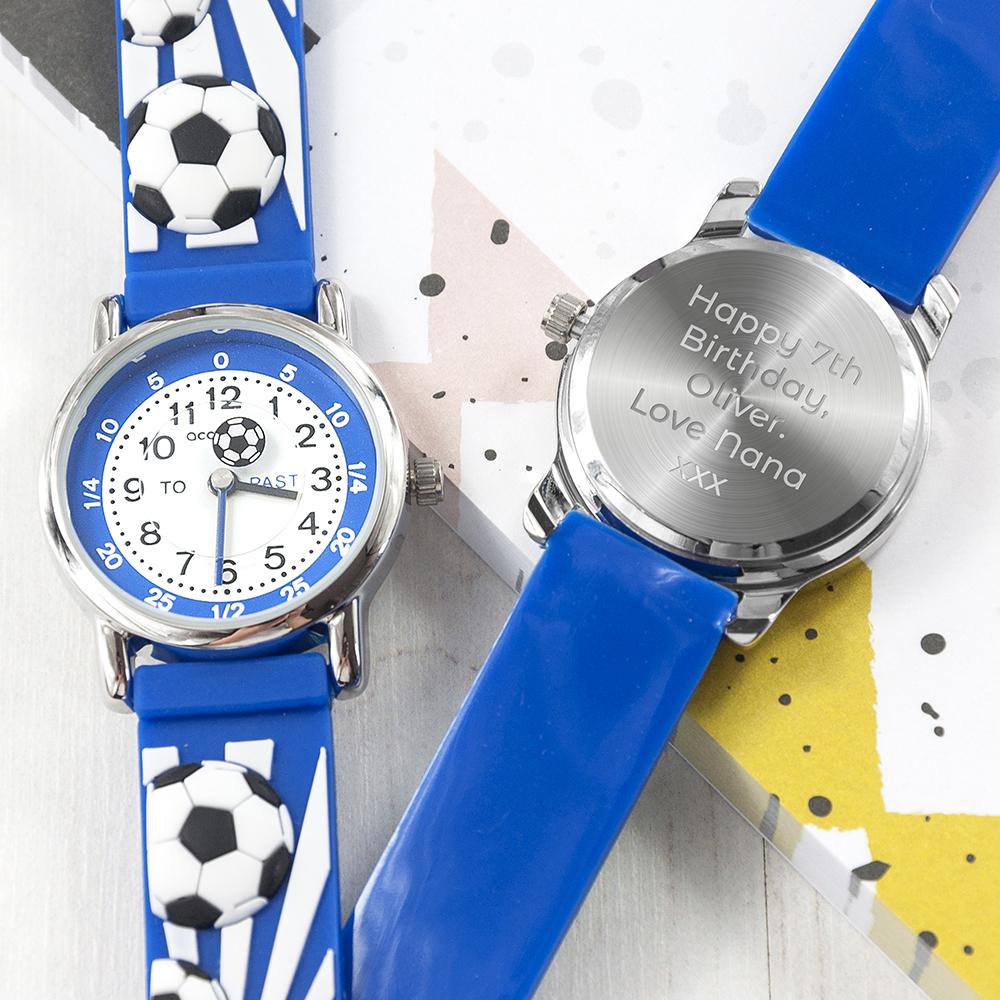 Children's Personalised Blue Football Watch - ScentiMelti Home Fragrance, Beauty & Gifts UK