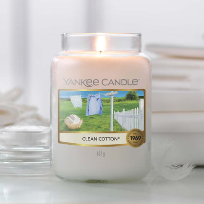 Yankee Candle Clean Cotton Classic Large Jar Candle - ScentiMelti  Yankee Candle Clean Cotton Classic Large Jar Candle