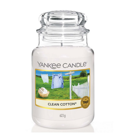 Yankee Candle Clean Cotton Classic Large Jar Candle - ScentiMelti  Yankee Candle Clean Cotton Classic Large Jar Candle