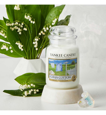 Yankee Candle Clean Cotton Classic Large Jar Candle - ScentiMelti  Yankee Candle Clean Cotton Classic Large Jar Candle