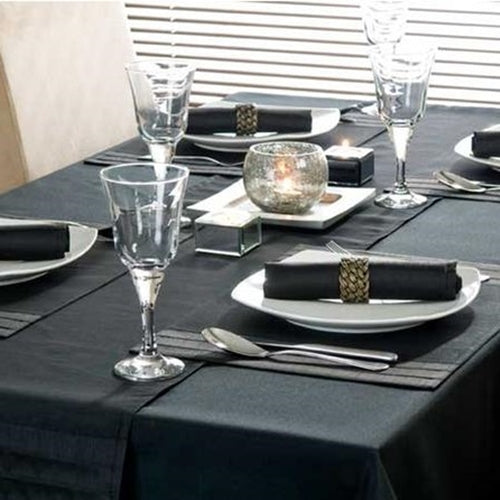 Black Premium Drill Cotton Table Cloth - ScentiMelti Home Fragrance, Beauty & Gifts UK