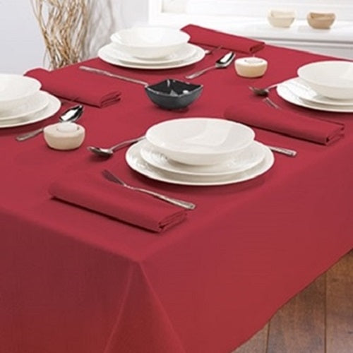 Burgundy Premium Drill Cotton Table Cloth - ScentiMelti Home Fragrance, Beauty & Gifts UK