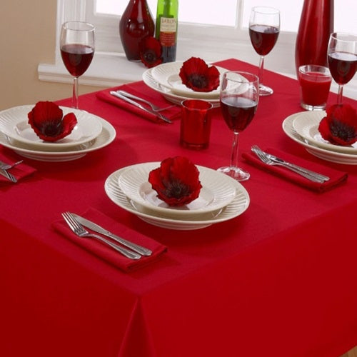 Red Premium Drill Cotton Table Cloth - ScentiMelti Home Fragrance, Beauty & Gifts UK