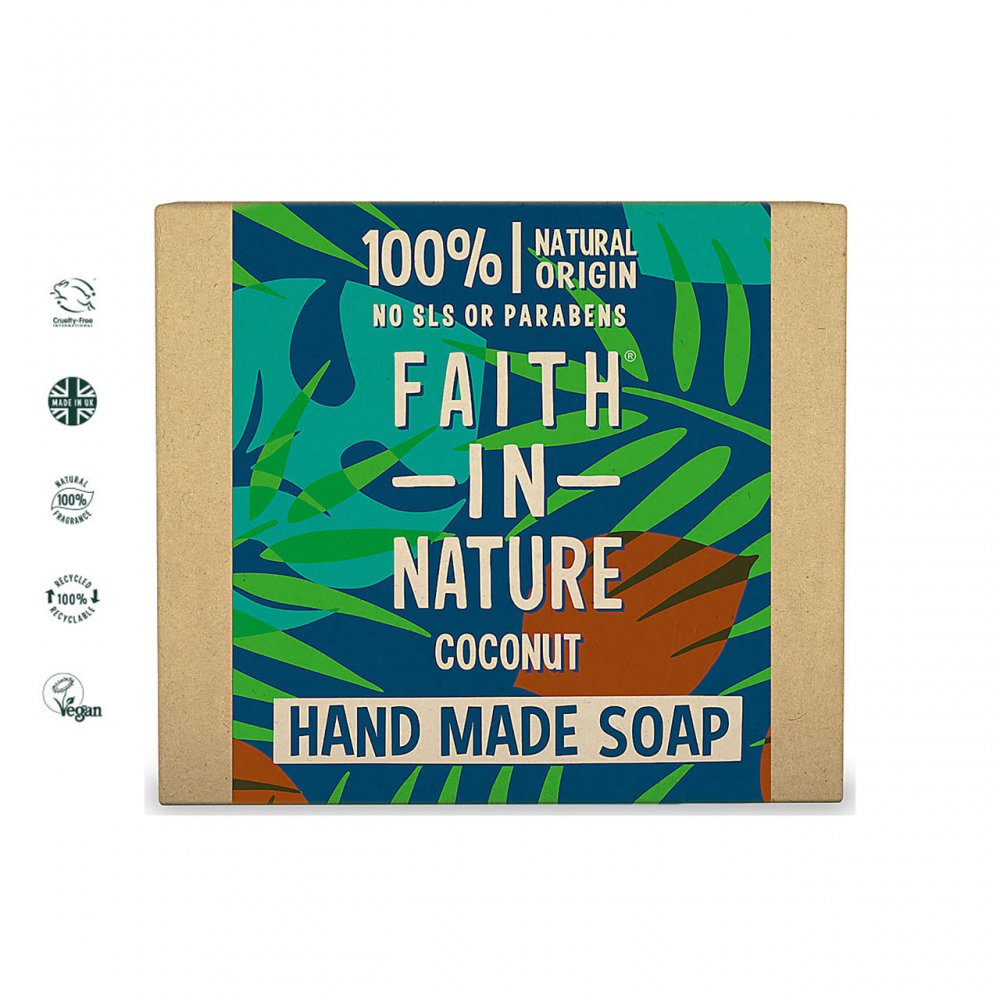 Faith in Nature Hand Made Organic Coconut Soap 100g - ScentiMelti Home Fragrance, Beauty & Gifts UK