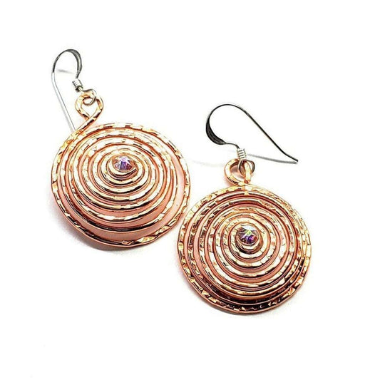 Crystal Embedded Copper Spiral Hoop Earrings The Positive Company ScentiMelti Wax Melts