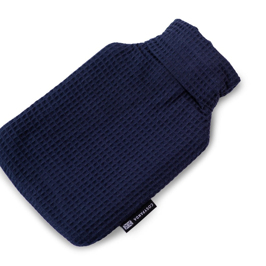 Navy Blue Luxurious 2 Litre Waffle Hot Water Bottle - ScentiMelti Home Fragrance, Beauty & Gifts UK