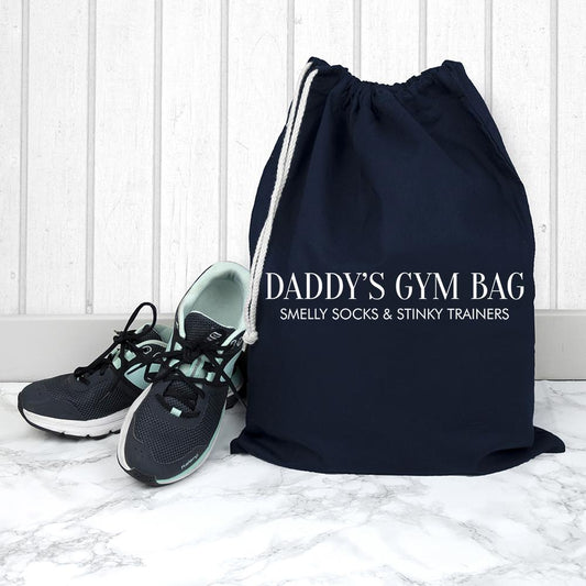 Cotton Navy Gym Bag - Personalised - ScentiMelti Home Fragrance, Beauty & Gifts UK