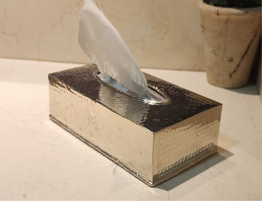 Brass tissue holder, luxury, silver finish - ScentiMelti Home Fragrance, Beauty & Gifts UK