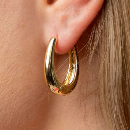 Plain U Shape Geometric Minimalist Large Oval Hoop Earring - ScentiMelti Home Fragrance, Beauty & Gifts UK