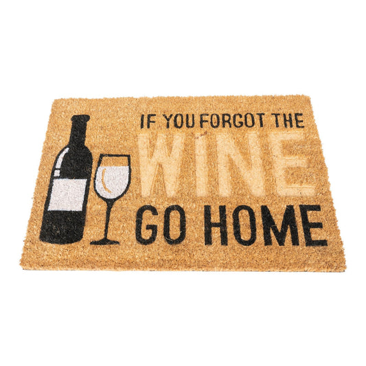 Coir Doormat with Wine Bottle & Glass - ScentiMelti Home Fragrance, Beauty & Gifts UK