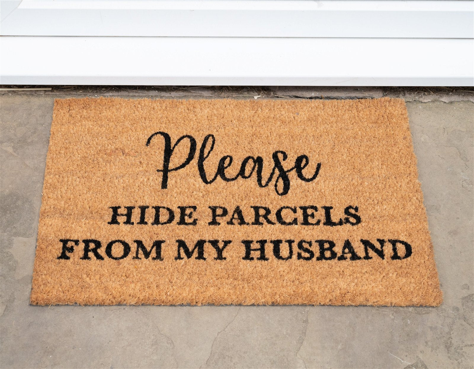 Hide Parcels from Husband Coir Doormat - ScentiMelti Home Fragrance, Beauty & Gifts UK