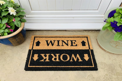 Wine & Work Door Mat - ScentiMelti Home Fragrance, Beauty & Gifts UK