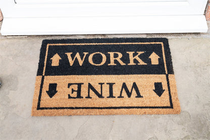 Wine & Work Door Mat - ScentiMelti Home Fragrance, Beauty & Gifts UK