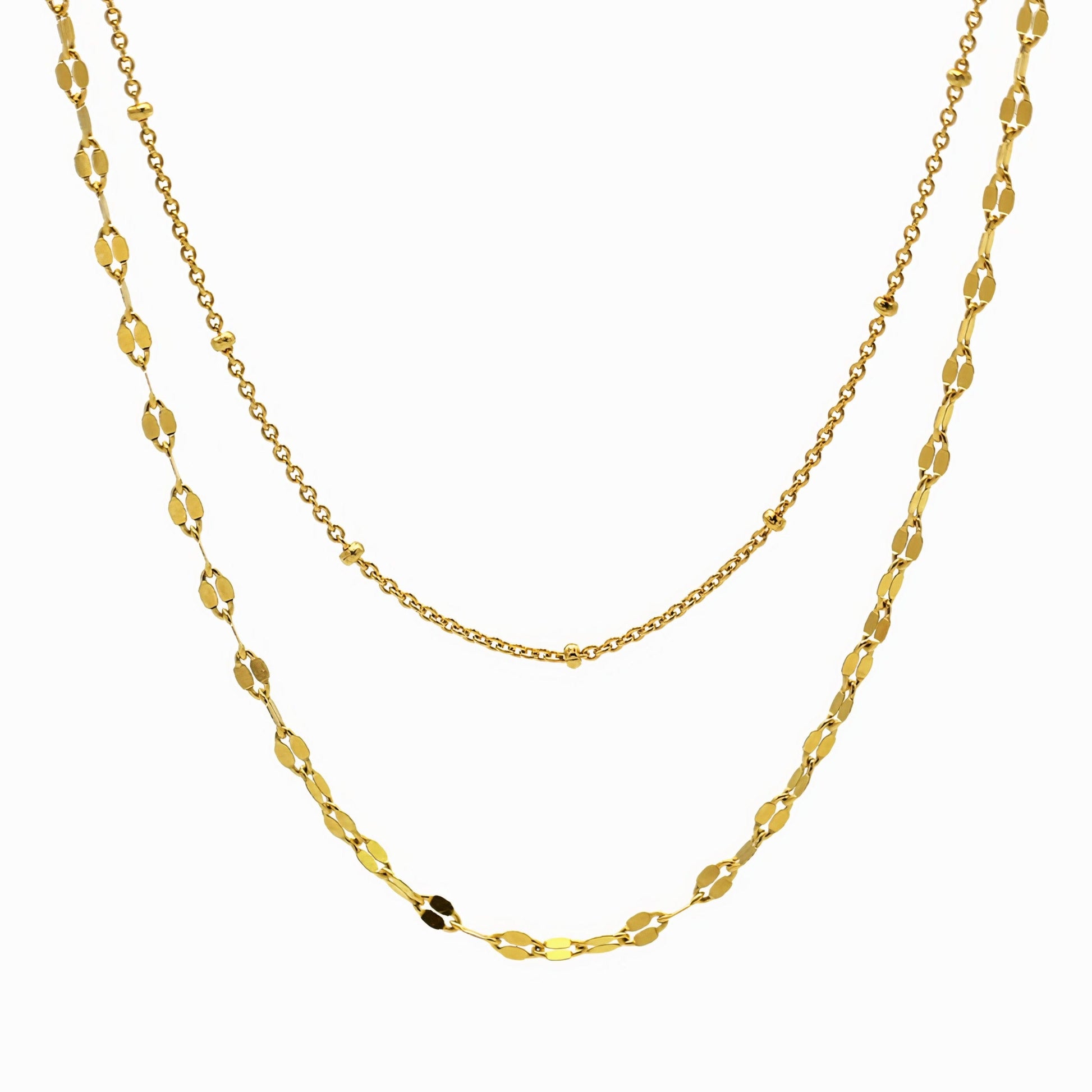 Marrakesh Minimalist Dainty Double Layer Strand Chain Necklace 18K Gold Vermeil - ScentiMelti Home Fragrance, Beauty & Gifts UK