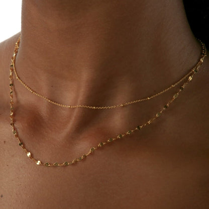 Marrakesh Minimalist Dainty Double Layer Strand Chain Necklace 18K Gold Vermeil - ScentiMelti Home Fragrance, Beauty & Gifts UK