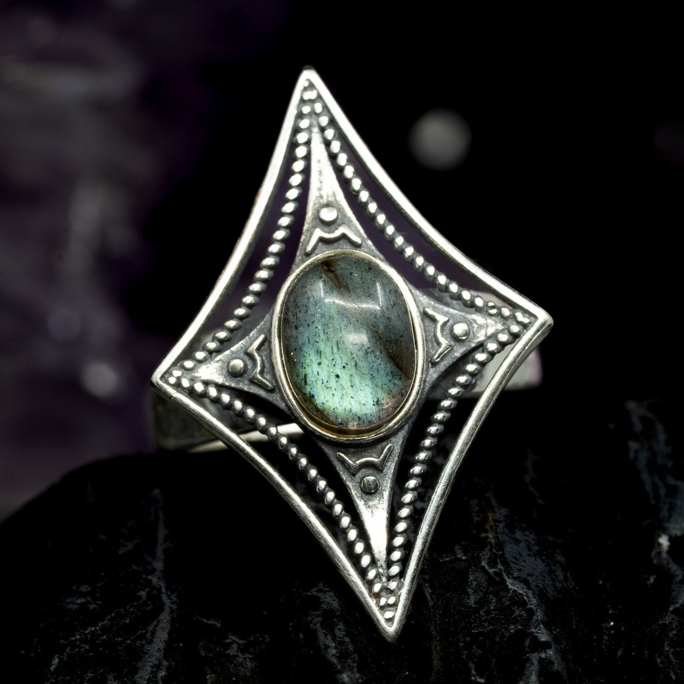 Stardust - Adjustable Labradorite Ring - ScentiMelti Home Fragrance, Beauty & Gifts UK