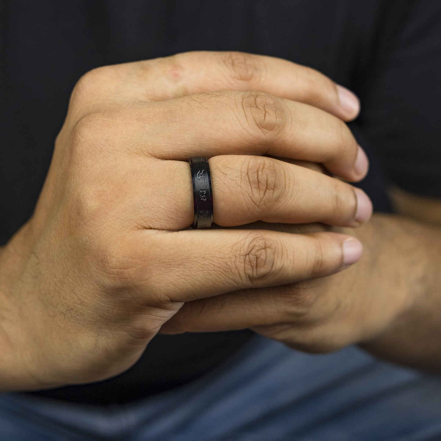 8mm Matt Black Rotating Buddhist Tibetan Spinner Prayer Monk Spinner Ring The Colourful Aura ScentiMelti Wax Melts